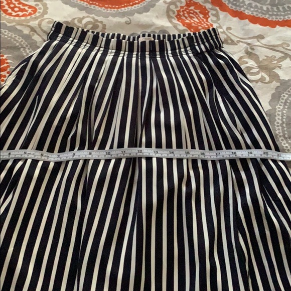 Women’s J Crew Striped Pleated Midi Skirt - Sz 0 - Picture 7 of 11